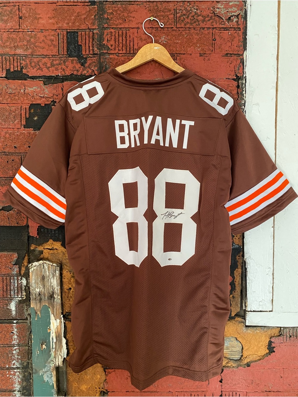 Autographed Bryant #88 Browns Football Jersey, Size XL
